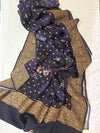 Blue & Purple Crepe Georgette Dupatta