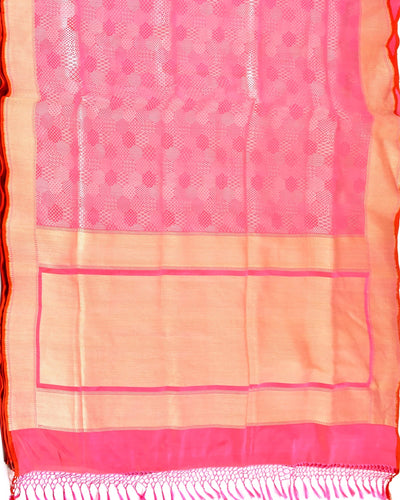 Nouvelle Peach Brocade Silk Saree