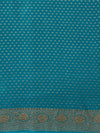 Kakatiya turquoise Chinon Crepe Saree