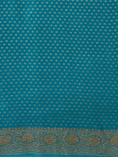 Kakatiya turquoise Chinon Crepe Saree