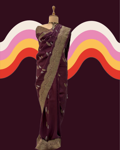 Hazelnut Brown Soft Silk Saree