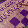 Nartaki Purple Crepe de chine Sari