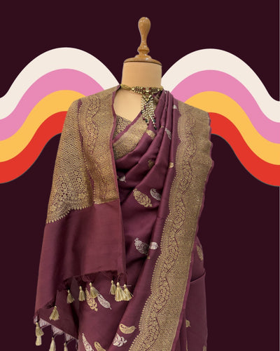 Hazelnut Brown Soft Silk Saree