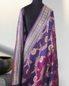 Gulafsha Purple Rangkaat Tussar Georgette Saree