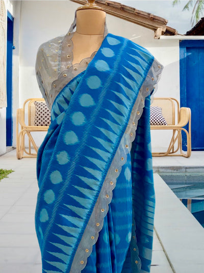 Neelagiri Blue Patola Silk Saree