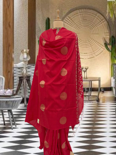 Rehana Red Silk Saree