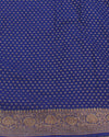 Pallava Smokey blue Chinon Crepe Silk Saree