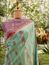 Yadadri Turquoise & Pink Patola Silk Saree