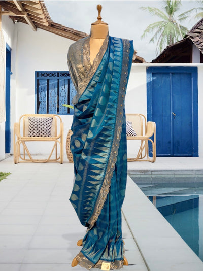 Neelagiri Blue Patola Silk Saree