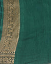 Nartakpriya peacock Blue and Green Rangkaat Tussar Georgette Saree