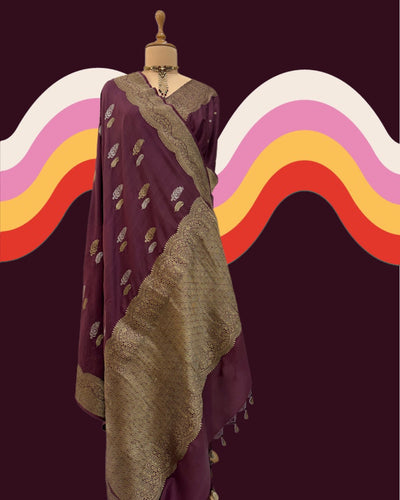 Hazelnut Brown Soft Silk Saree