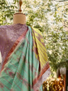 Yadadri Turquoise & Pink Patola Silk Saree