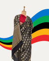 Black Patola Crepe silk Saree