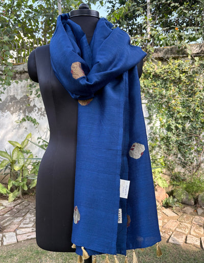 Oxford Blue Matka Georgette Dupatta