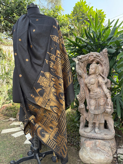 Varuna Ghat Palla Black Matka Georgette Dupatta