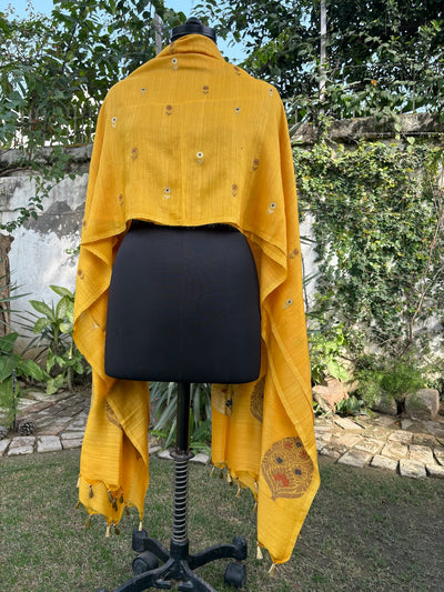 Kesar Mango Yellow Matka Georgette Dupatta