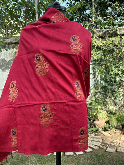 Gulab Maroon Matka Georgette Dupatta