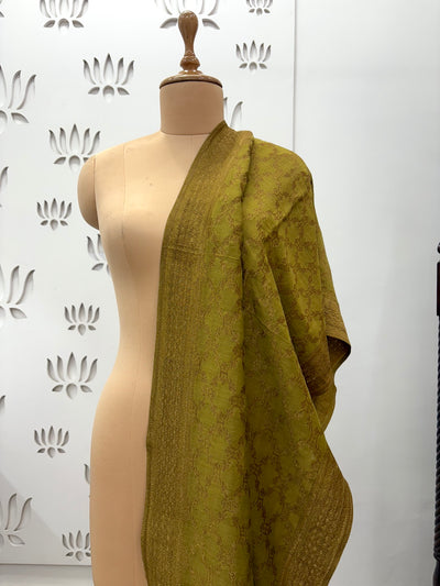 Iqra Mehendi Matka Georgette Stole Dupatta