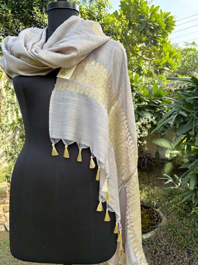 Silver Twilight Grey Matka Georgette Dupatta