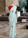 Padmaja Sky Blue Boota Matka Georgette Saree