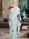 Padmaja Sky Blue Boota Matka Georgette Saree