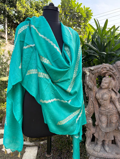 Iris Turquoise Blue Matka Georgette Dupatta