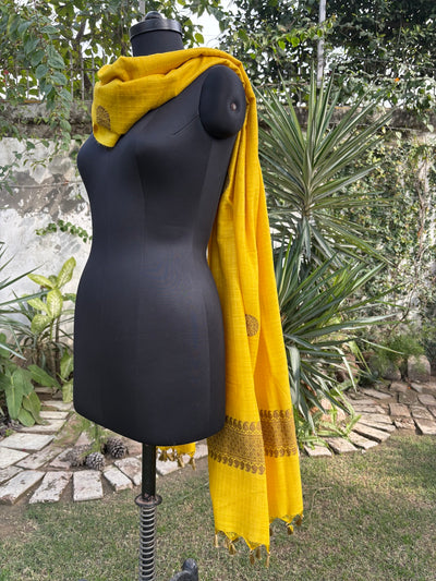 Surajmukhi Yellow Matka Georgette Dupatta