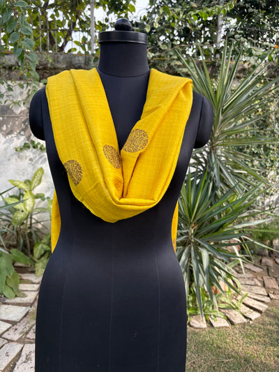 Surajmukhi Yellow Matka Georgette Dupatta