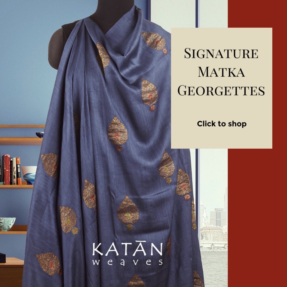 Handloom Sarees and Dupattas Online | Pure Handwoven Katan Silk Sarees