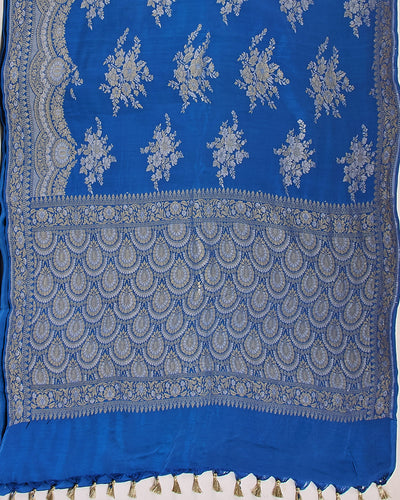 Rhapsody in Blue Katan Silk Saree