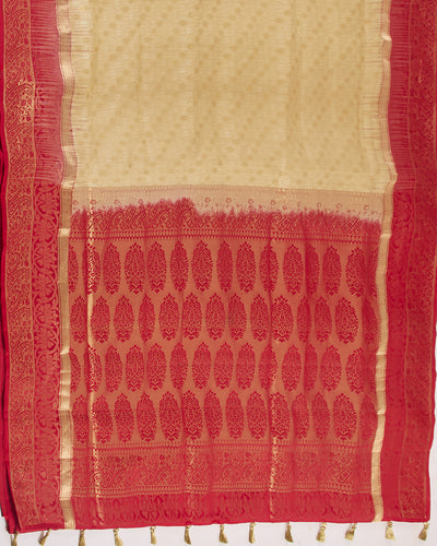 Gaurangi Gold & Red Silk Saree