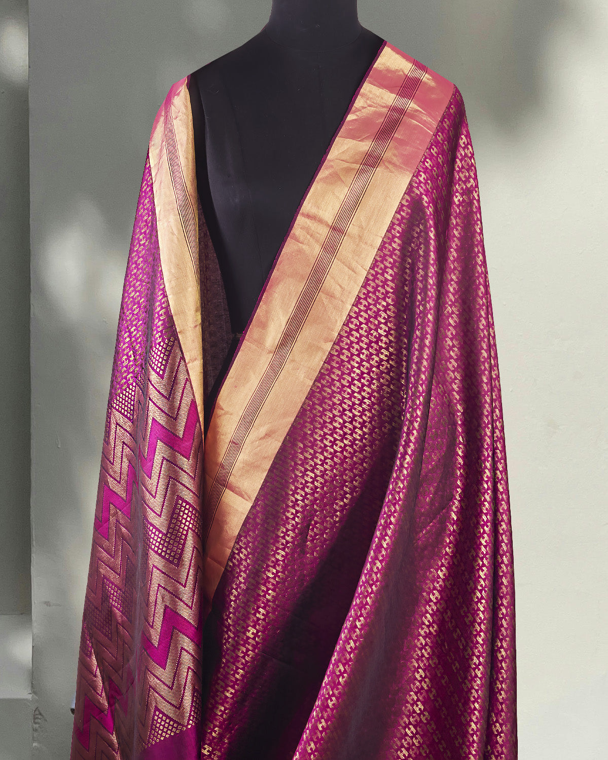 Adambara Wine Silk Saree