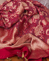 Naiki Devi Red Bandhani Saree