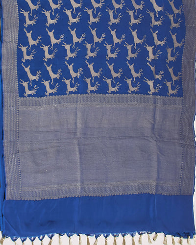 Mrigya Blue Ektara Silk Saree