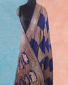 Mandapa Blue Crepe de chine Sari