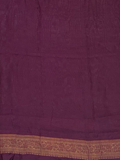 Cauvery Wine Cotton Cutwork Saree