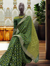 Samyukta Dark Green Cotton Cutwork Saree