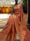 Suhasini Rust Cotton Cutwork Saree