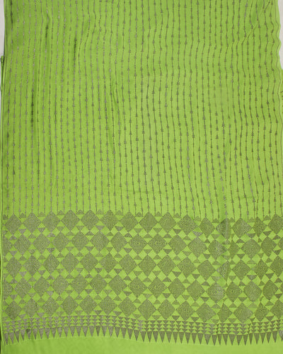 Lemon Sorbet Lime Green Crepe Silk Saree