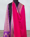 Gautami Rani Pink and Purple Crepe Silk Saree