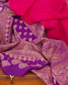 Gautami Rani Pink and Purple Crepe Silk Saree