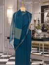 Celine Peacock Blue Swarovski Chiffon Saree