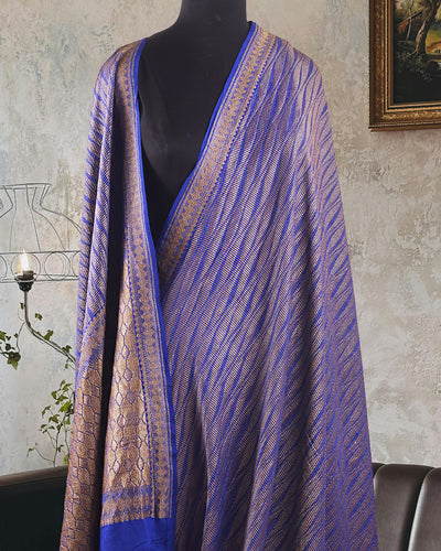 Meteoric Rise Electric Blue Khaddi Georgette Sari