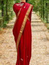 Golnaz Red Satin Silk Saree