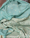 Evelyn Aqua Blue Crepe Silk Saree