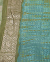 Sanobar Green Khaddi Georgette Sari