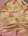 Zenobia Cream Khaddi Georgette Sari