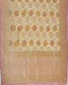 Zenobia Cream Khaddi Georgette Sari