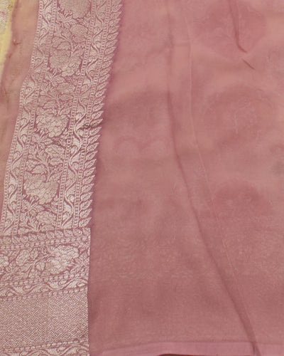 Zenobia Cream Khaddi Georgette Sari