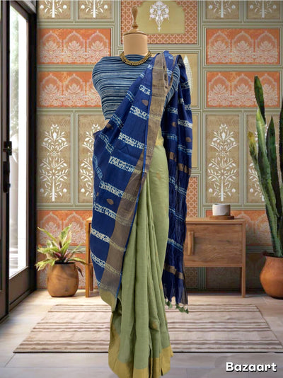 Mohini Blue Shibori Tussar Saree